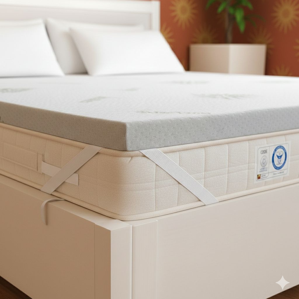 Sobrecolchón corrector de espuma viscoelástica D40 - Funda de aloe vera (alto 4 cm)