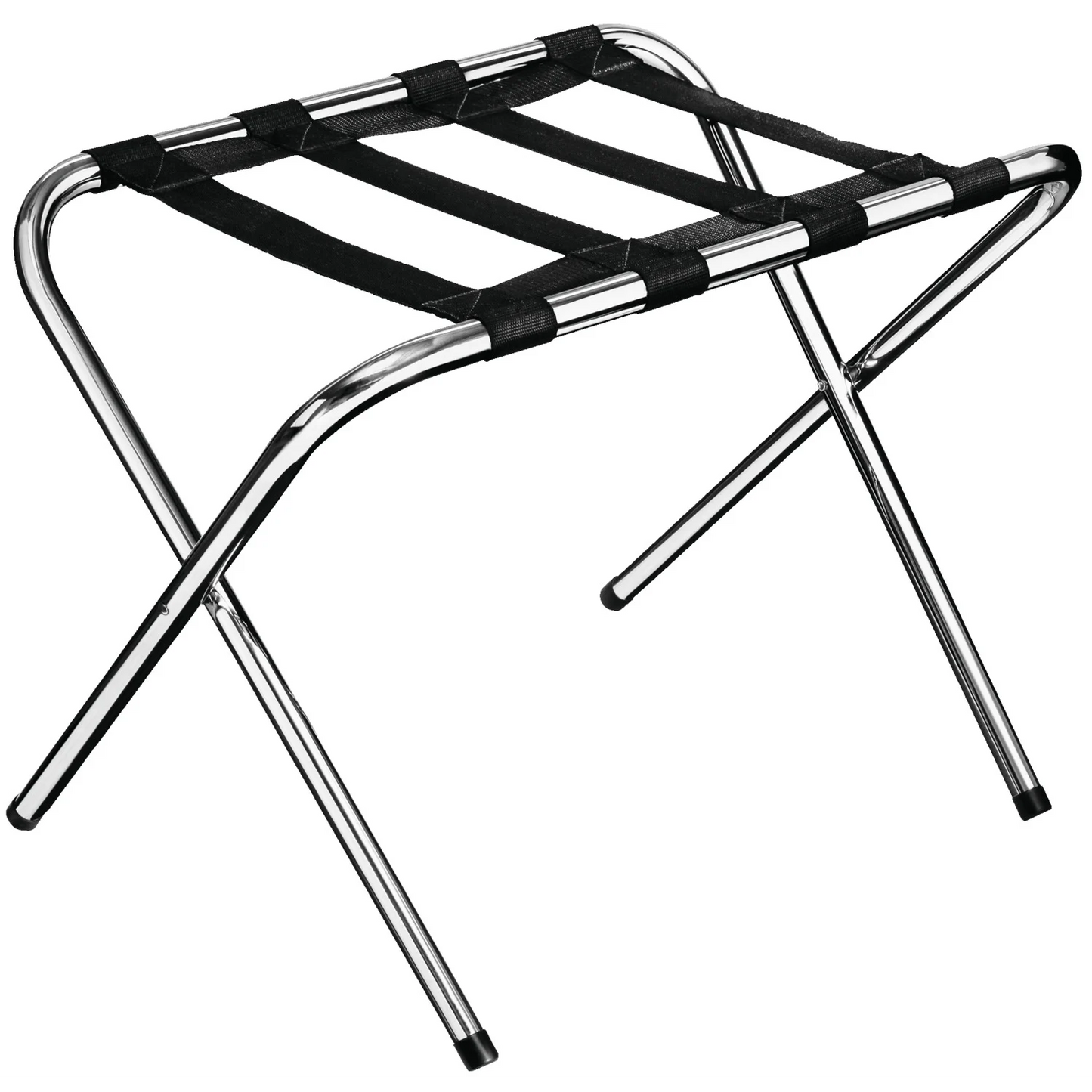 Reggi valigia cromato senza sponda nero o acciaio