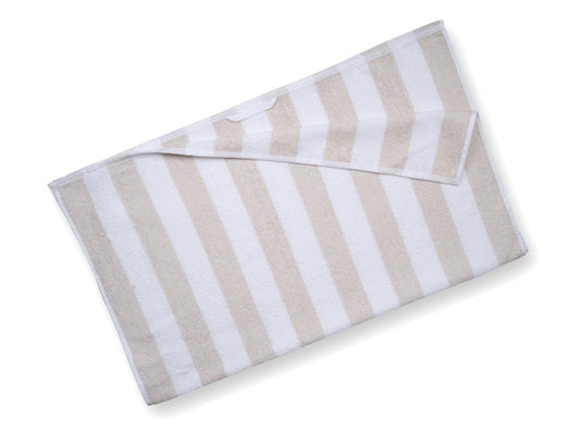 Toalla de playa y spa a rayas gris paloma - 70x180 cm, ultra suave, certificada, lavable