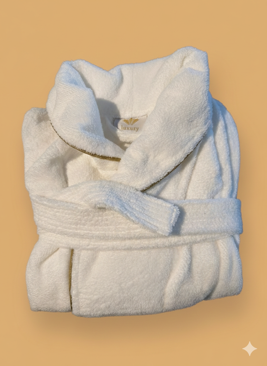 Accappatoio Unisex Luxury Sciallato - Piping Dorato